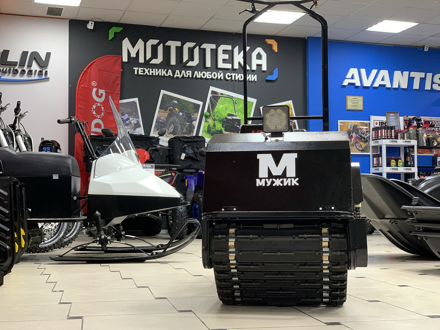 Мотобуксировщик Мужик LUXE М500 1450. 13 л.с.. катковая